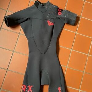 💗 Roxy wetsuit size 6/34 gbs 22 spring suit short sleeves black